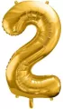 Balon foliowy. Cyfra 2. Złota 86cm - tantis.pl