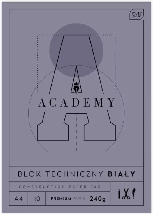 Blok techniczny A4 10 kartek 240g Academy Interdruk - tantis.pl