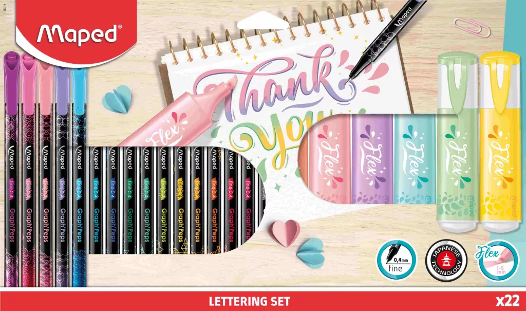 Maped. Zestaw do letteringu, 22 elementy - tantis.pl