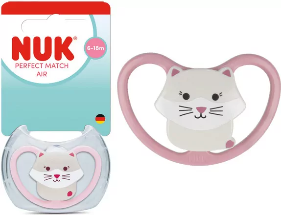 NUK. Perfect Match. Smoczek. 6-18 miesięcy. Kot - tantis.pl