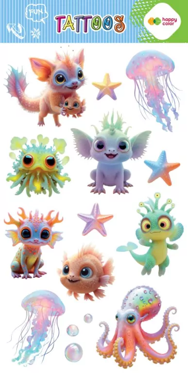 Tatuaże zmywalne Aqua Cuties HAPPY COLOR - tantis.pl