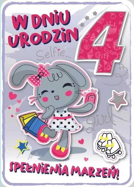 Karnet. 4 urodziny. GM-688 - tantis.pl