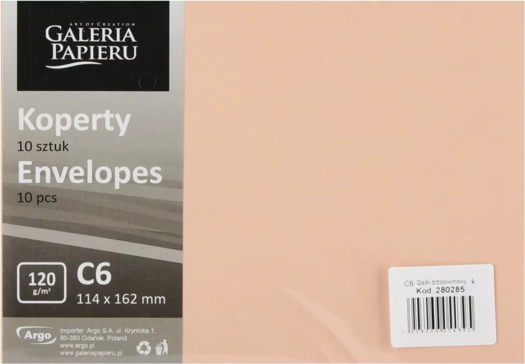 KOPERTA C6 NK BRZOSKW GLAD GAL PAP OPPB - tantis.pl