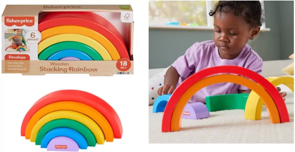 Fisher-Price. Drewniana tęcza do układania - tantis.pl