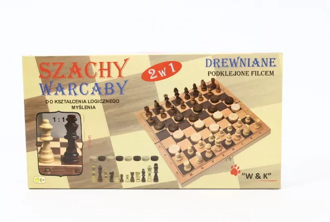 Szachy, warcaby 2w1 drewniane - tantis.pl
