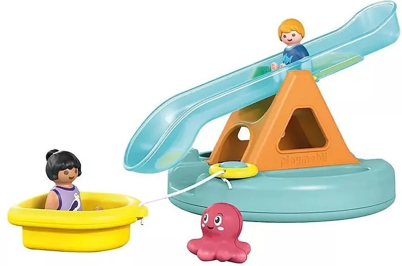 Pływająca wyspa ze zjeżdżalnią. Zestaw z figurkami Junior Aqua 71 687 - tantis.pl