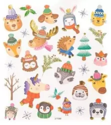 Naklejki świąteczne zwierzaki