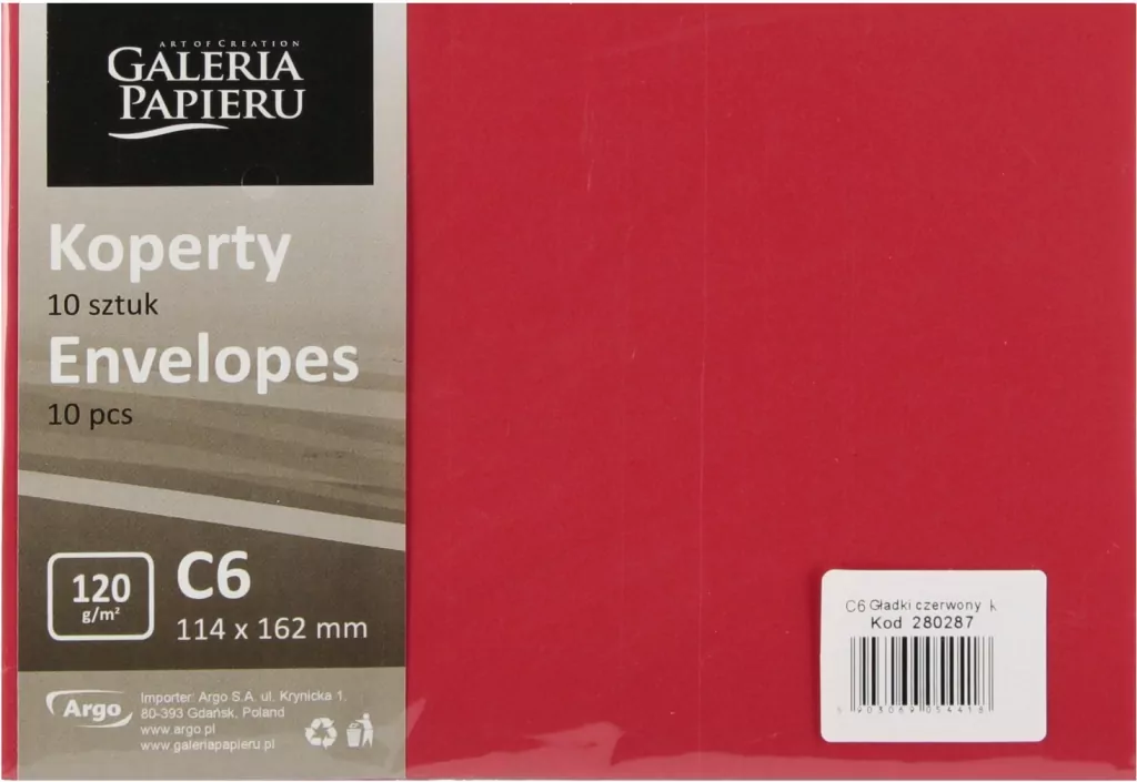 KOPERTA C6 NK CZE GLAD GAL PAP OP10SZT PB - tantis.pl