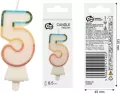 Świeczka cyfra 5 tęczowa 8,5cm - tantis.pl