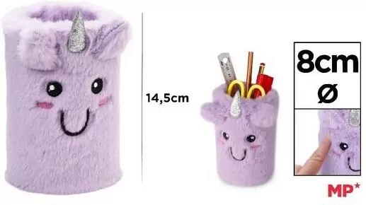 Pojemnik pluszowy na przybory szkolne Unicorn - tantis.pl