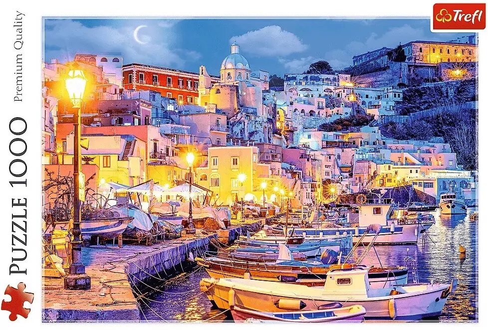 Trefl. Puzzle 1000 Wyspa Procida nocą, Włochy - tantis.pl