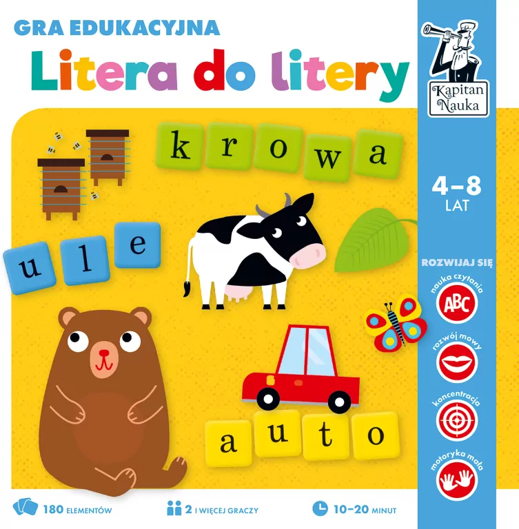Gra edukacyjna. Litera do litery. Kapitan Nauka - tantis.pl