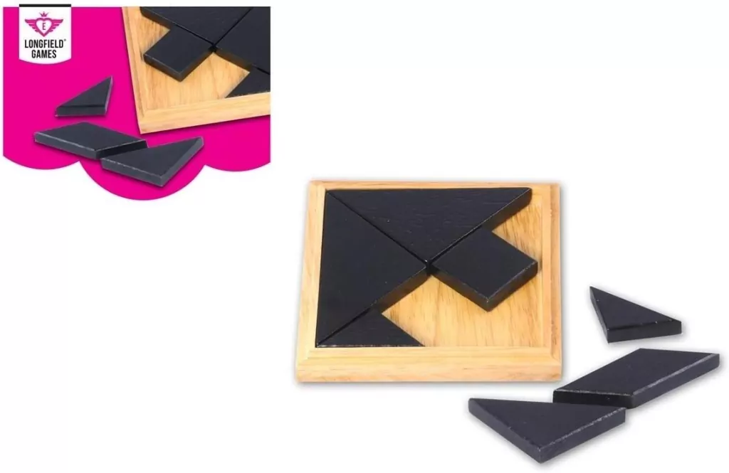 Tangram z naturalnego drewna w pudełku - tantis.pl