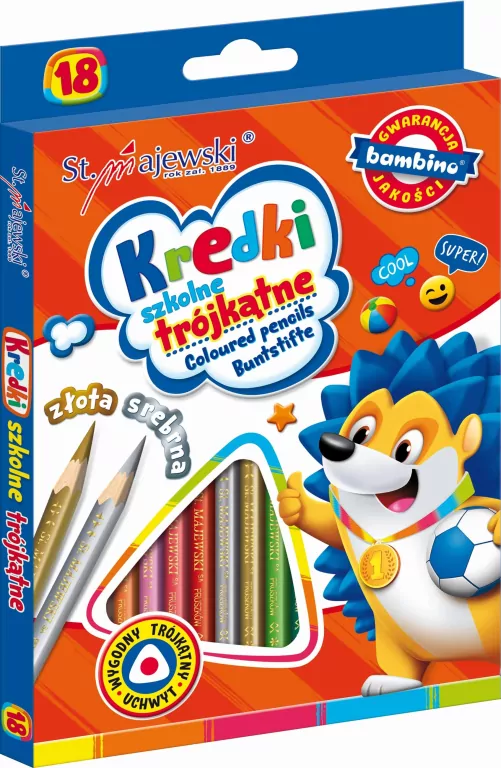 Kredki szkolne trójkątne Bambino - tantis.pl