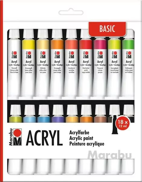 Farby akrylowe 12ml 18 kolorów - tantis.pl