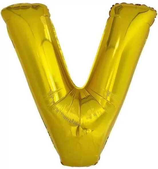 Balon foliowy litera V złota 78x86cm - tantis.pl