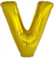 Balon foliowy litera V złota 78x86cm - tantis.pl