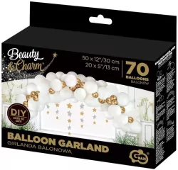 Girlanda balonowa. Biało-złota