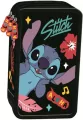Piórnik potrójny z wyposażeniem Stitch black Aloha - tantis.pl