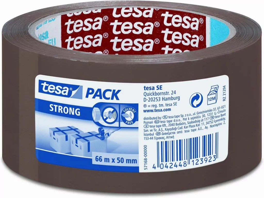 Taśma pakowa Tesapack Strong cicha brązowa 66mx50mm - tantis.pl