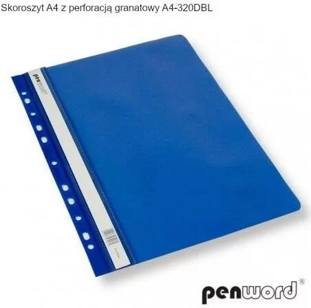 Skoroszyt A4 z perforacją granat, 20 sztuk - tantis.pl