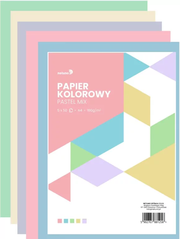 PAPIER XERO KOL A4 160G MIX PASTE/5 OP250ARK NET - tantis.pl