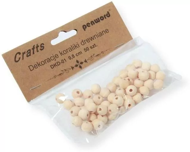 Dekoracje koraliki drewniane 8mm 50szt - tantis.pl