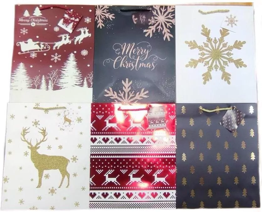 Torebka ozdobna średnia Lux. Brokat Święta - tantis.pl