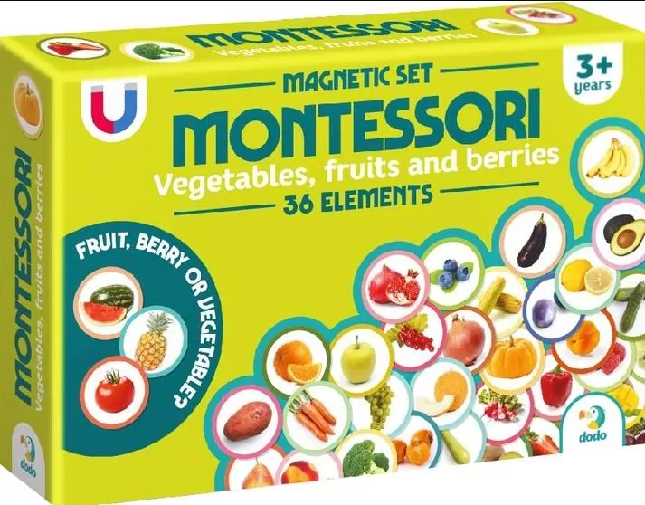 Zestaw magnetyczny. Montessori Warzywa i owoce - tantis.pl