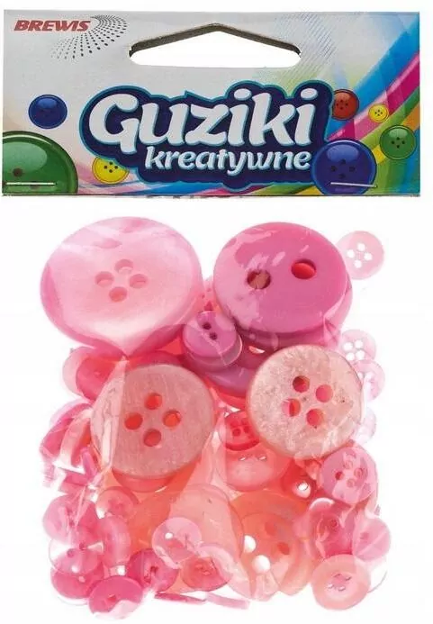 Guziki kreatywne różowe, 40g - tantis.pl