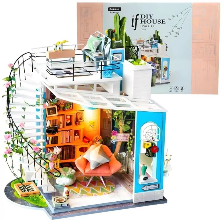 Składany Drewniany Model 3D - Pokój na Poddaszu - tantis.pl