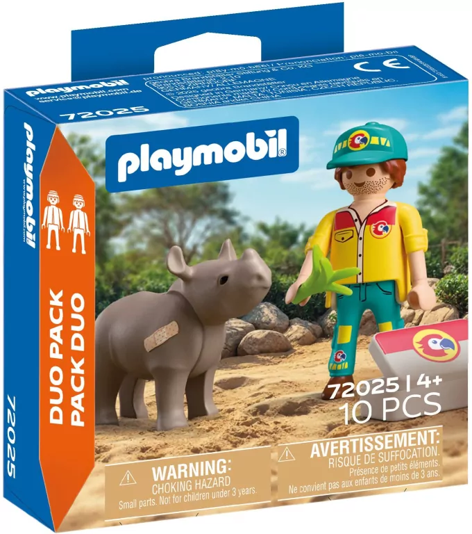 Playmobil DuoPack Strażnik leśny z nosorożcem 72025 - tantis.pl