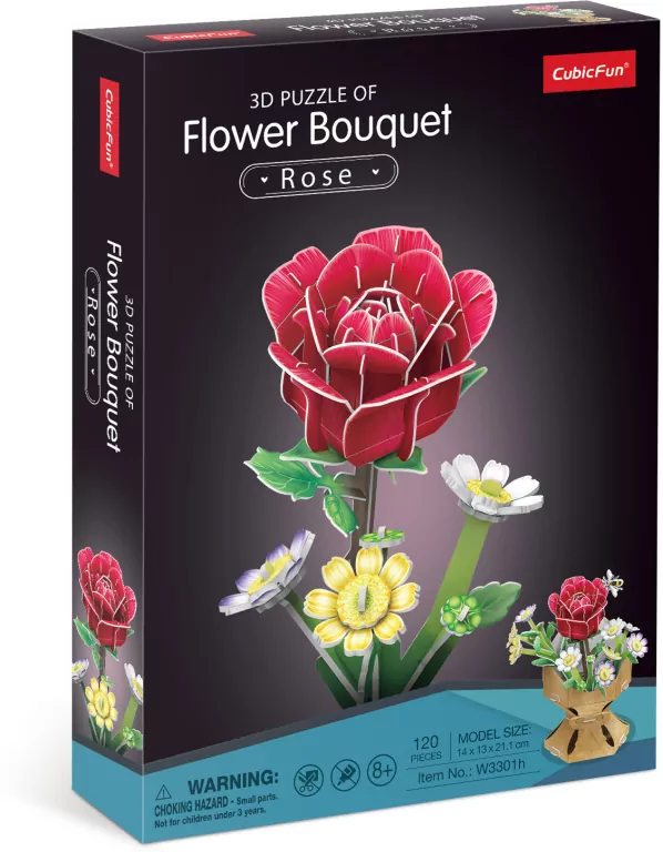 Puzzle 3D Bukiet kwiatów Róże - tantis.pl