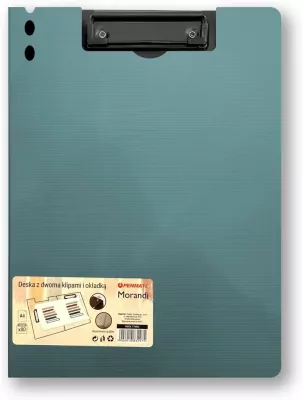 Deska z klipem i okładką A4 Morandi niebieskoszara