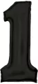 Balon foliowy cyfra 1 satynowa czarna 86cm - tantis.pl
