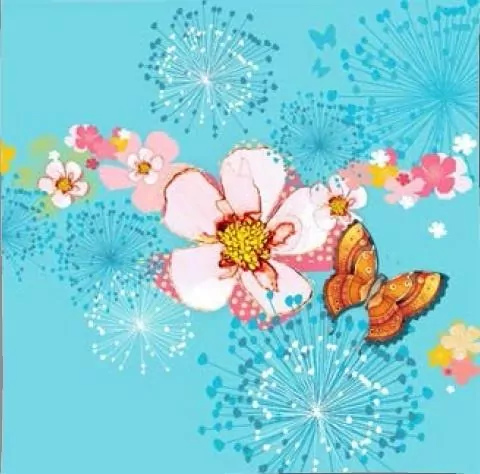 Karnet Swarovski kwadrat CL2908_BL Kwiaty błękitny - tantis.pl