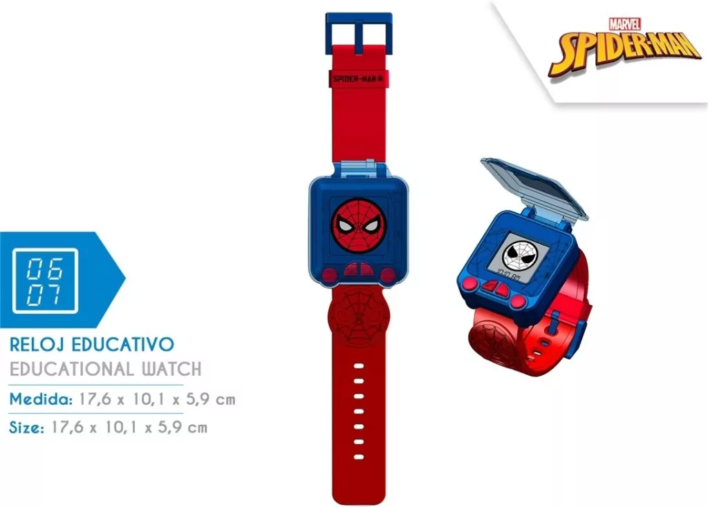 Zegarek edukacyjny z grami Spiderman SPD4753 - tantis.pl