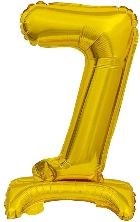 Balon foliowy B&C Cyfra stojaca "7" złota 38cm - tantis.pl