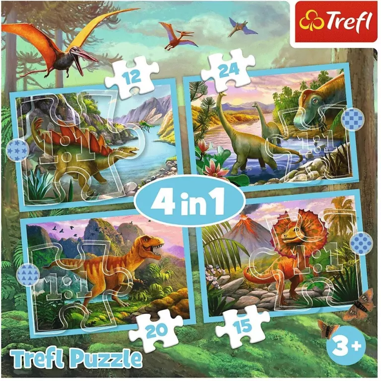 Puzzle 4 w 1 Wyjątkowe dinozaury - tantis.pl