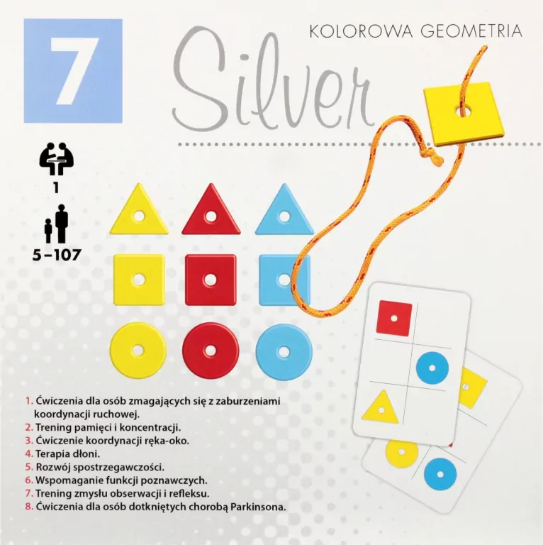 Kolorowa geometria Silver ALEX - tantis.pl
