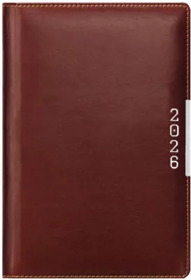 Kalendarz 2026 A6 kieszonkowy tygodniowy brązowy