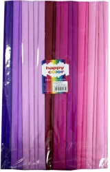 Bibuła marszczona 25x200cm. Mix różowy 10 rolek