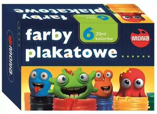 Farby plakatowe 6 kolorów. - tantis.pl