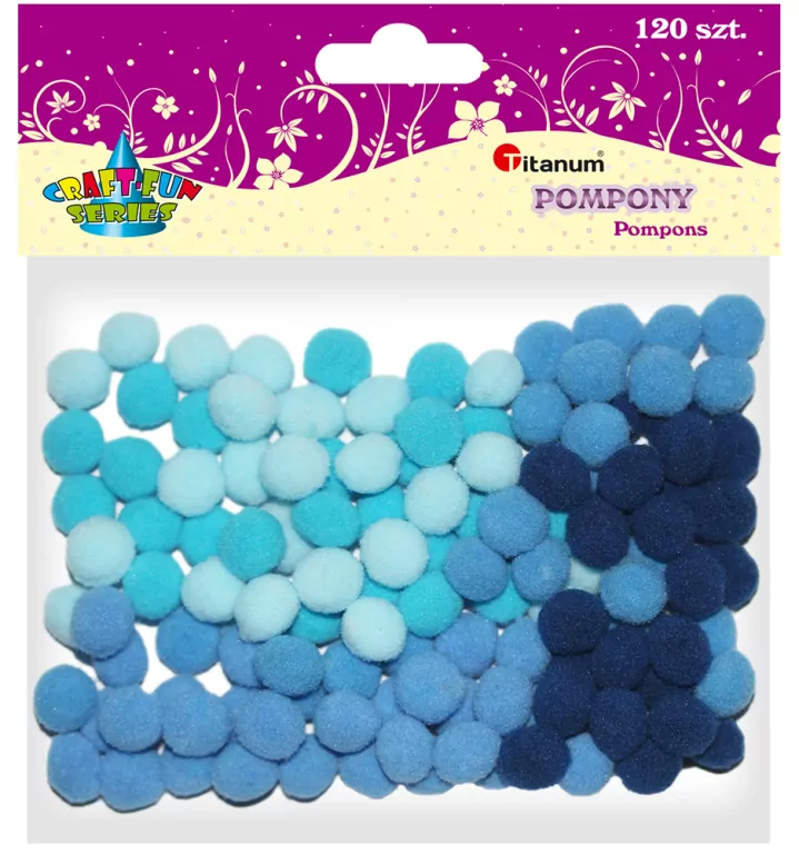 Dodatek dekoracyjny Craft-fun pompony niebieskie (0126BL) - tantis.pl