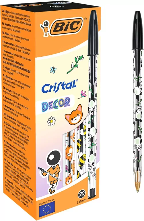 Długopis Cristal Kawaii 1mm czarny (20szt) BIC - tantis.pl
