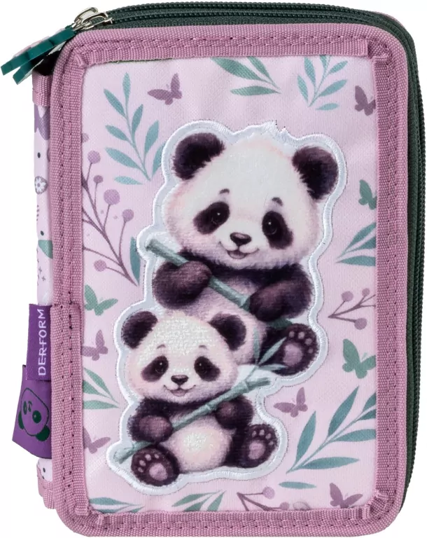 Piórnik z wyposażeniem Panda 3-kom. DERFORM - tantis.pl
