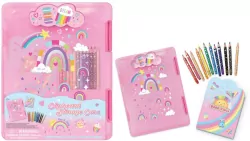 Teczka z klipsem + kredki Tęcza