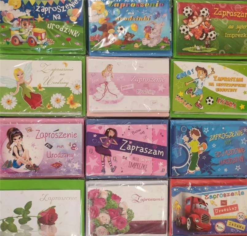 Zaproszenia Urodziny brokat + koperta - tantis.pl