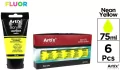Farba akrylowa fluorescencyjna żółta 75ml, 6 sztuk - tantis.pl