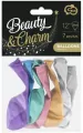 Balony 12''. Beauty&Charm. Platynowy metalik. Mix 7 szt - tantis.pl